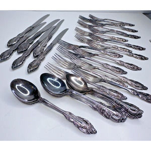 VTG Community Brahms Silver Plated Flatware Replacement 35 Pc Set Forks Spoons